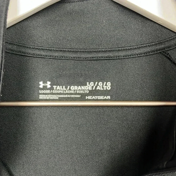 Under Armor Mens Lightweight Jacket Black L Tall 1/4 Zip Turtleneck Stretch EUC - Picture 4 of 10